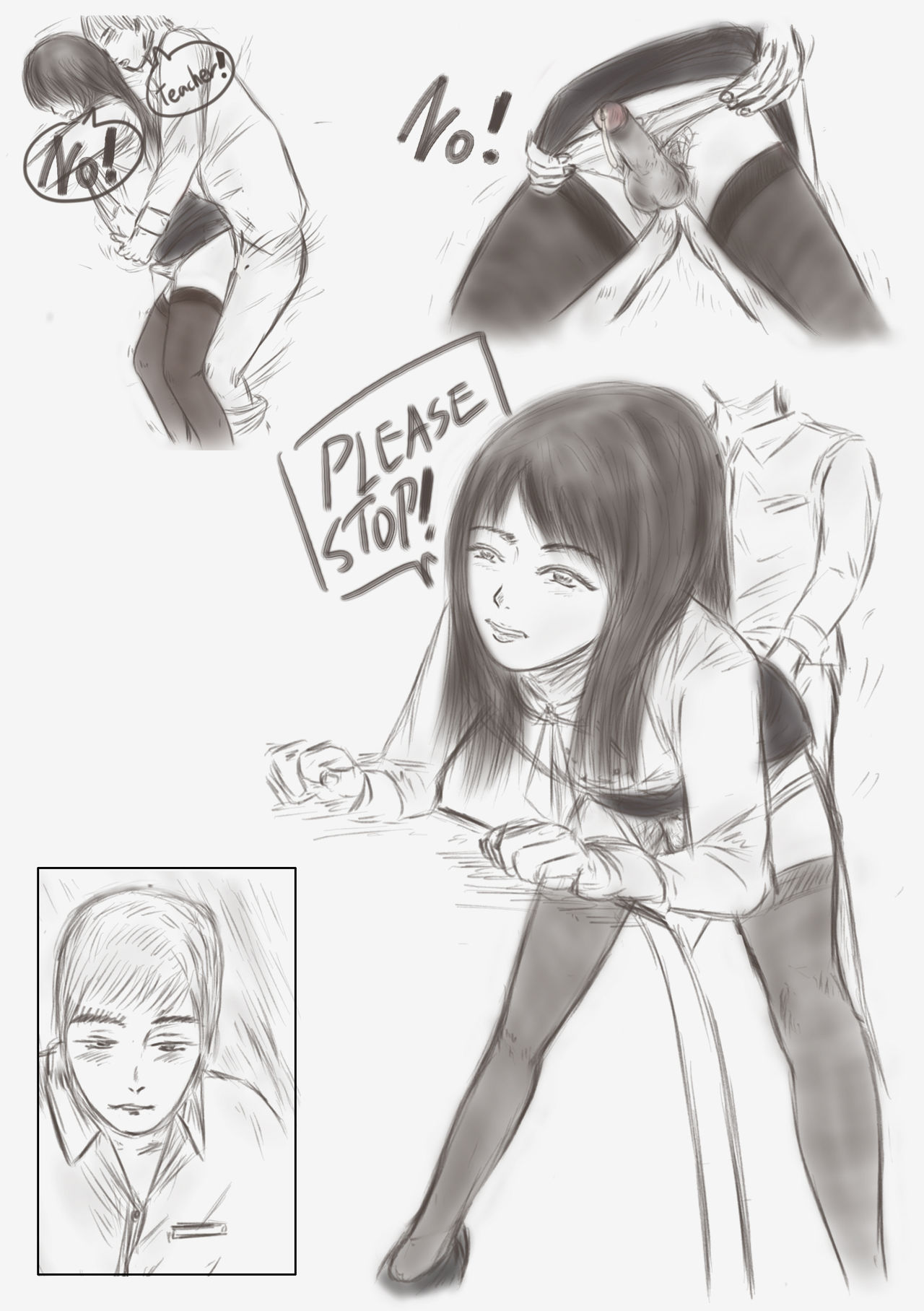 Crossdress teacher in toilet :  toilet rape page 9 full