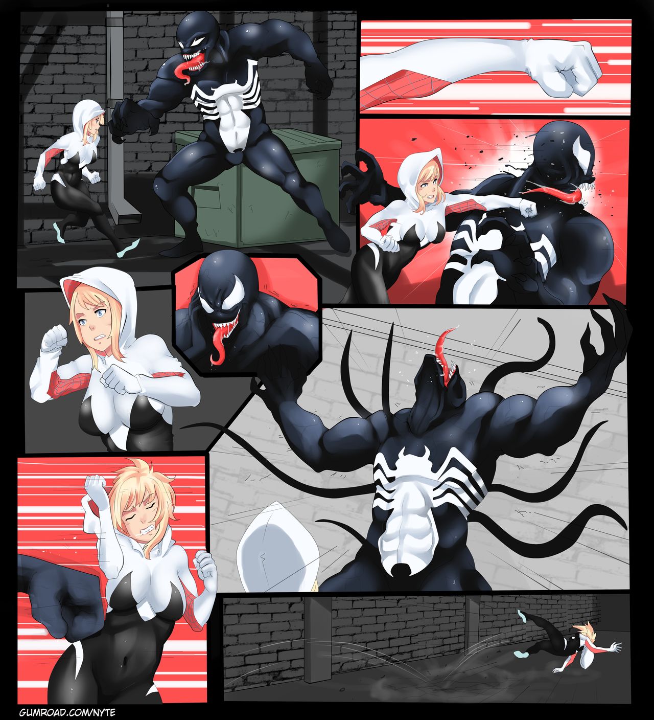 Spider-Gwen vs. Venom! page 1 full