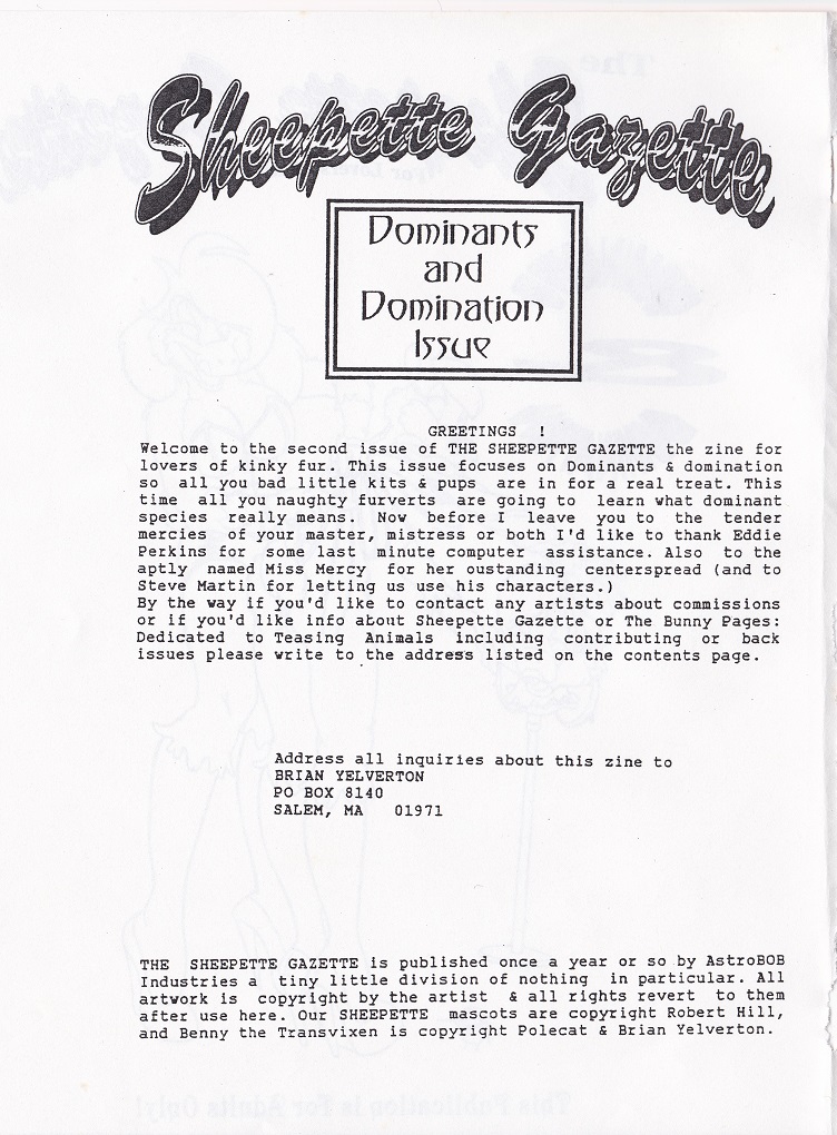 Sheepette Gazette Dom and Dom Issue page 3 full