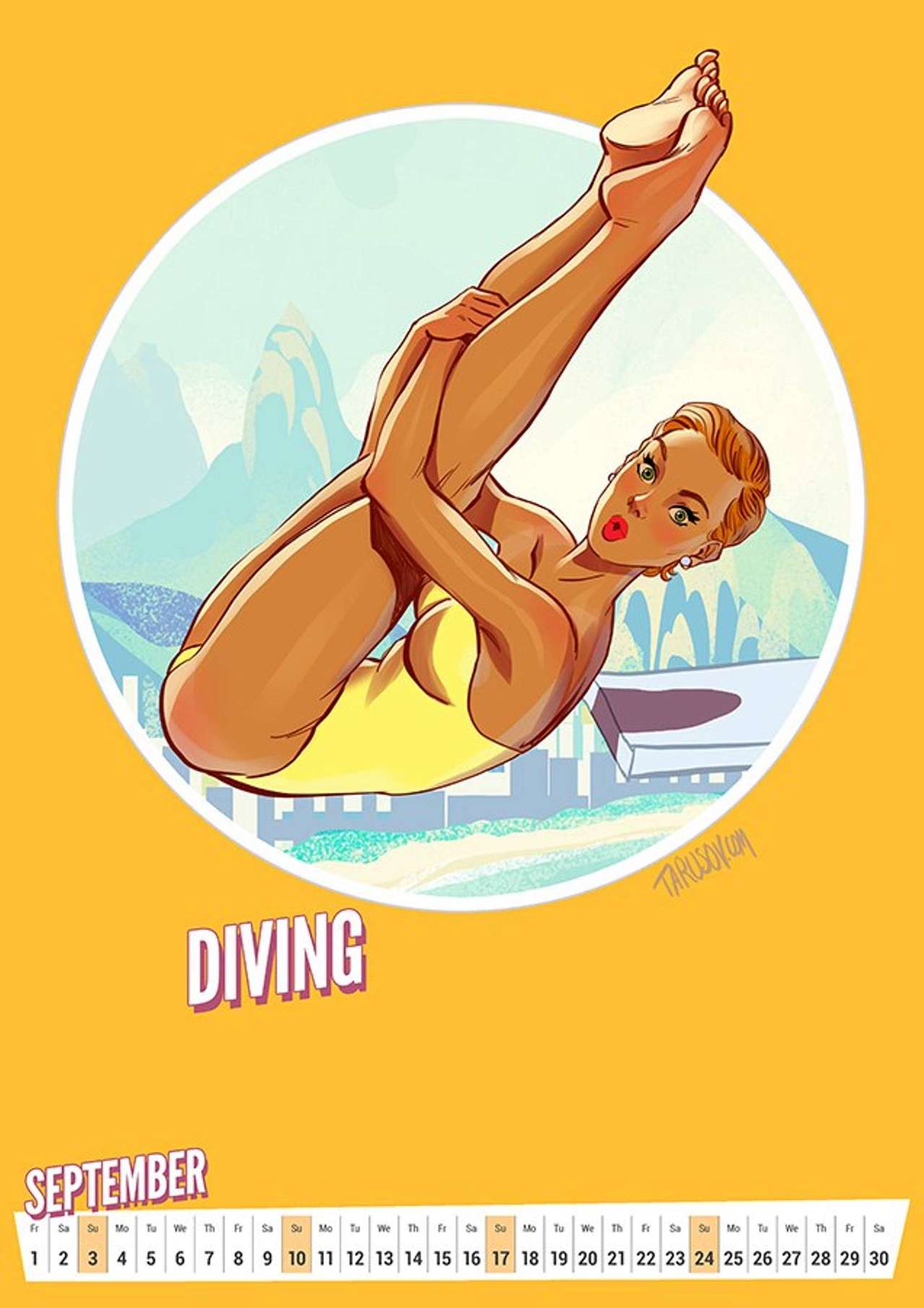 2017 Summer Olympic Pinup Calendar page 10 full