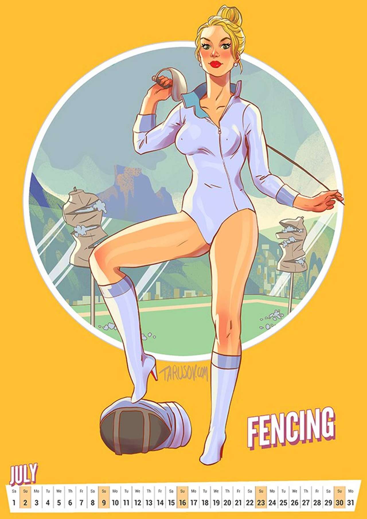 2017 Summer Olympic Pinup Calendar page 8 full