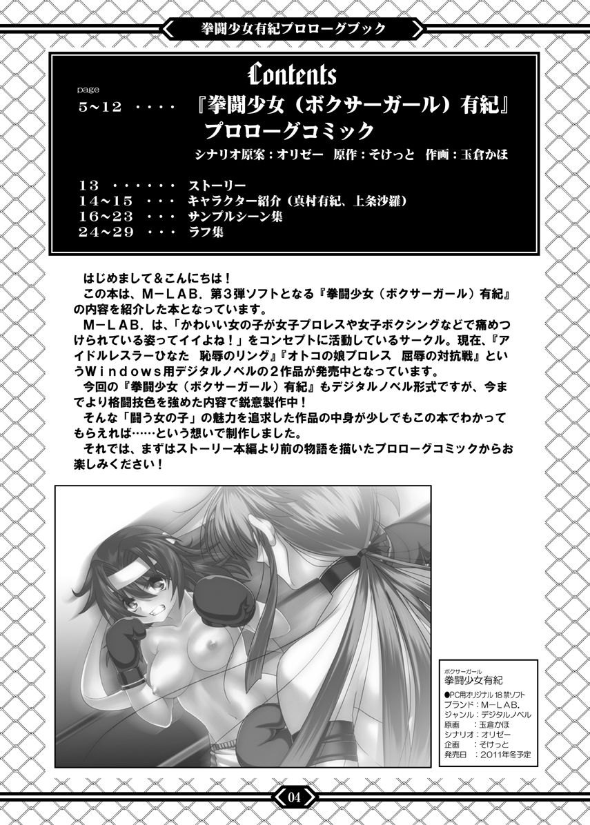 Kentou Shoujo Yuki Prologue Book page 3 full