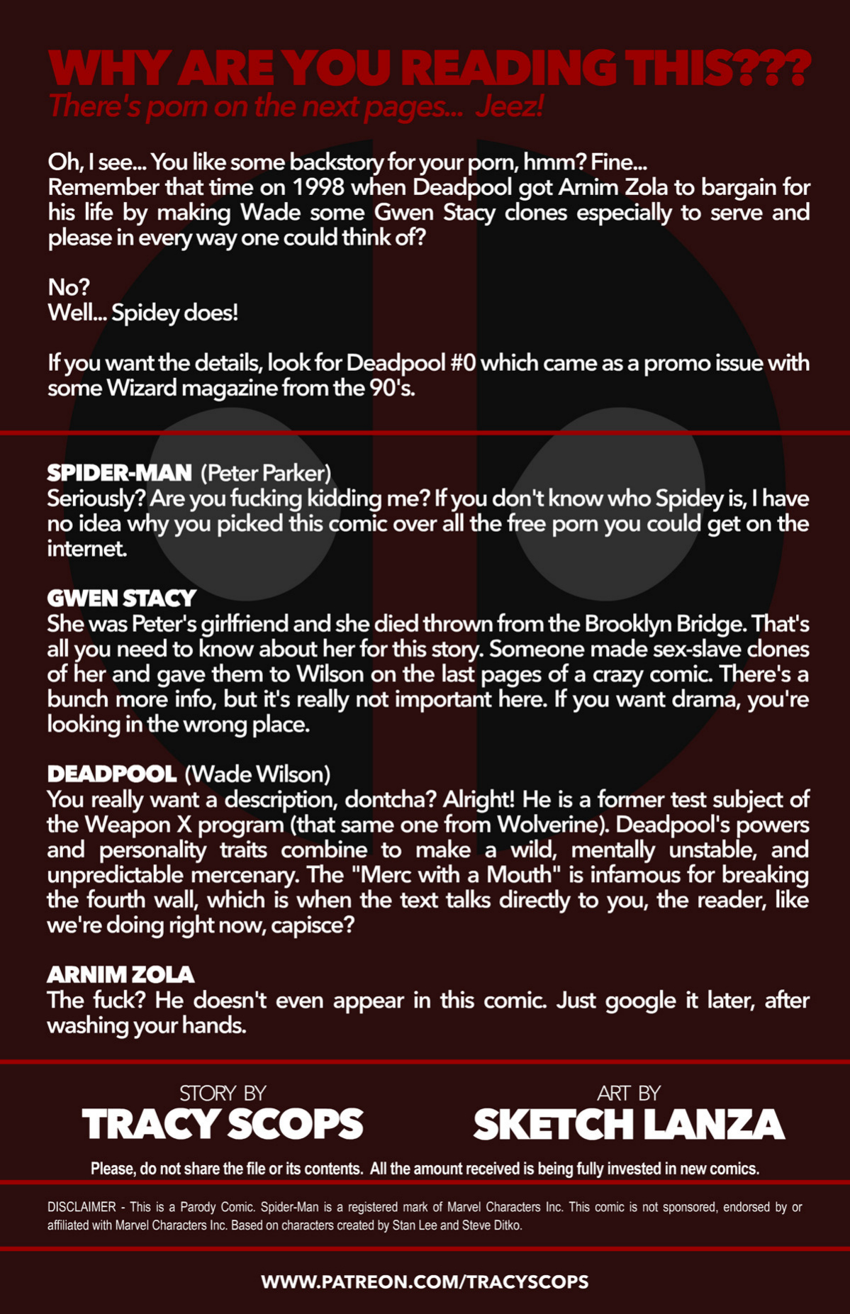 - Gwen Stacies are the sole property of Deadpool page 2 full