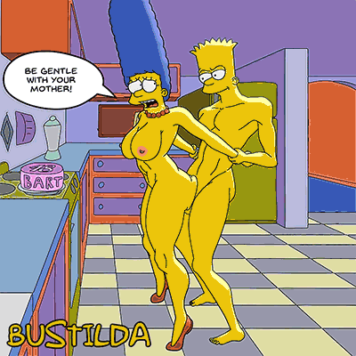 Bart and Marge Simpson celebrating his 18th birthday. page 4 full