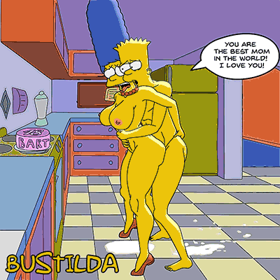 Bart and Marge Simpson celebrating his 18th birthday. page 5 full