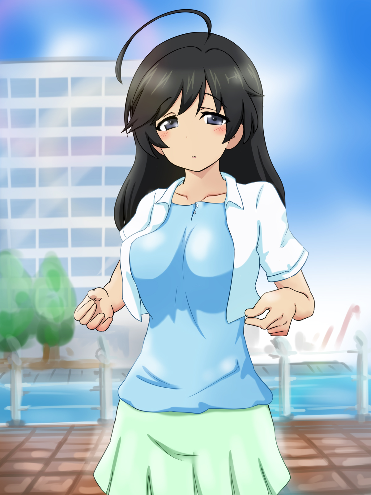 Zasshi Kiji Fuu Oppai o Misete Morau CG Shuu "Anata no Oppai Torasete Kudasai!" Umibe no Machi Hen page 9 full