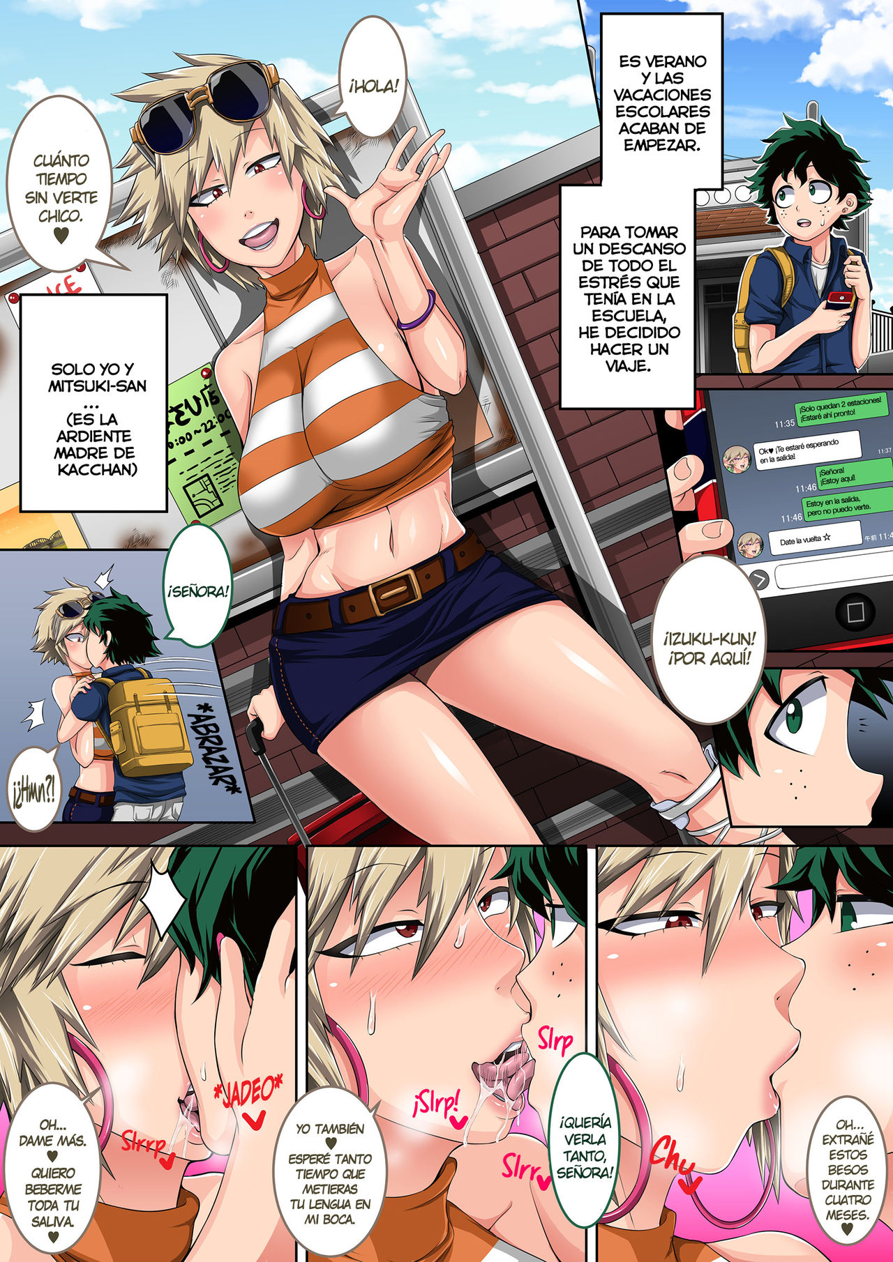 Boku no Harem Academia Bakugou Mama to no Natsuyasumi "Zenpen" | Vacaciones de Verano Con la Madre de Bakugou Parte 1 page 3 full