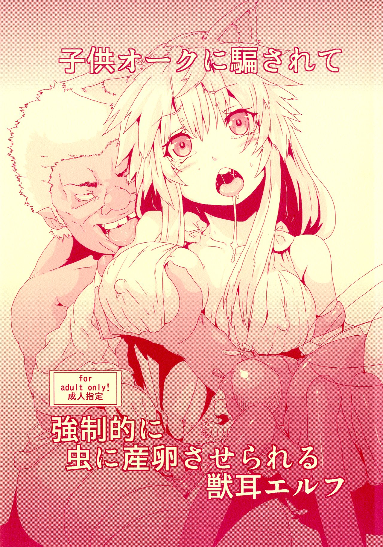 Kodomo Orc ni Damasarete Kyouseiteki ni Mushi ni Sanran Saserareru Kemonomimi Elf page 1 full