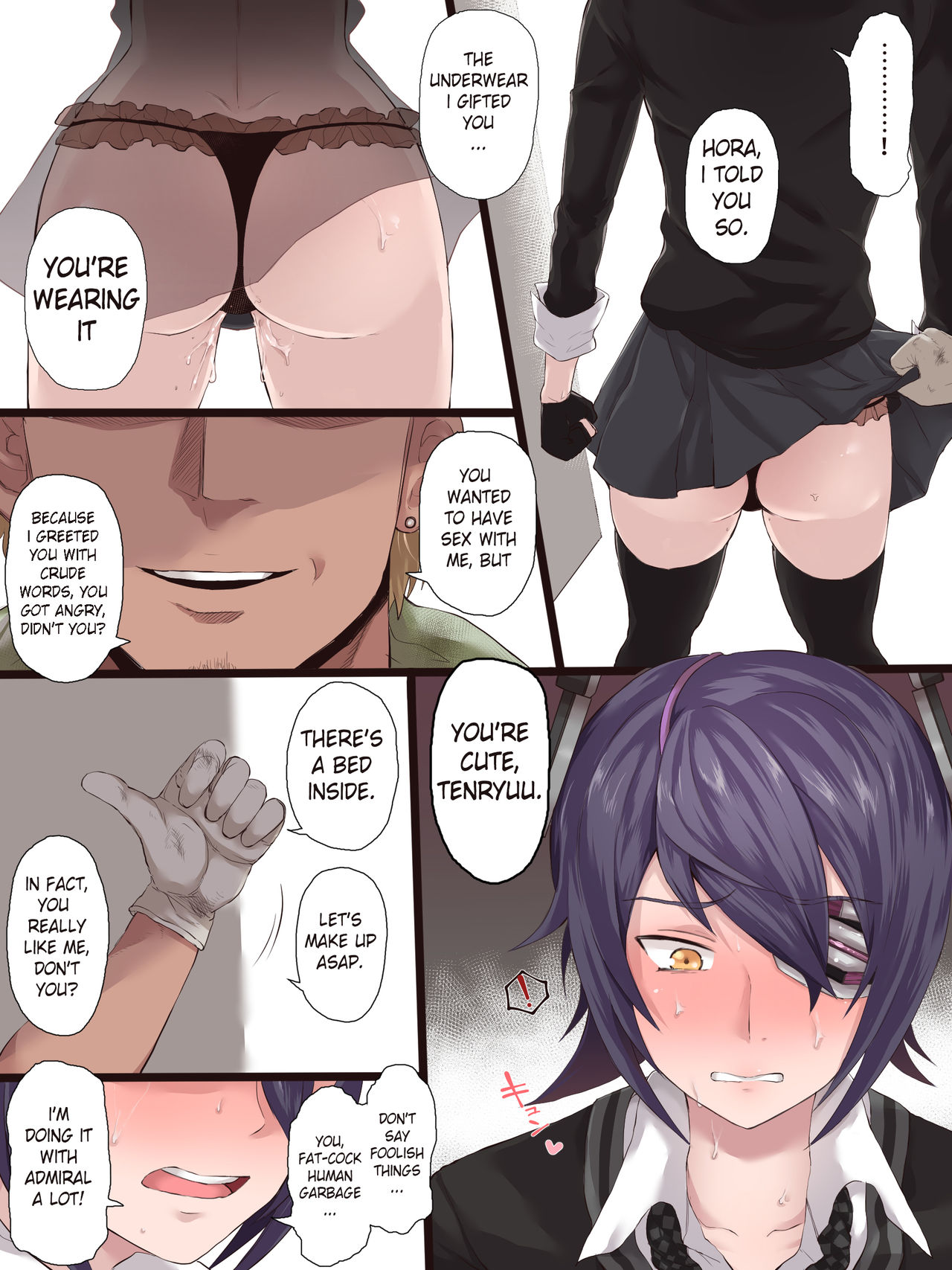 Teitoku ga Shiranai Tokoro de Yarichin Seibishi to no Uwaki Sex ni Dohamari Shita KanColle no Tenryuu | While admiral doesn't know it, Tenryuu is having NTR sex with an engineer. page 2 full