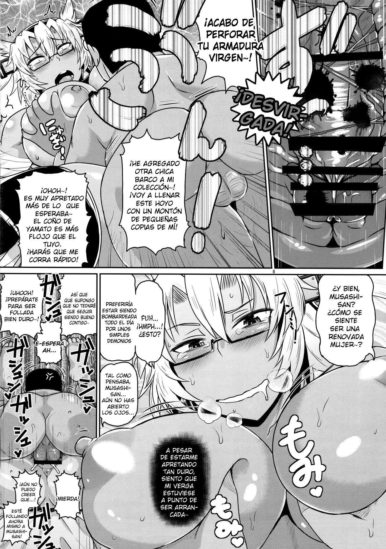 Senkan Musashi Ranshi Seiatsu Sakusen ~Kimoota Teitoku Chinpou Gyorai ga Musashi no Shojo Soukou o Chokugeki Kantsuu! Takumashii Nyotai o Bosen ni Kaisou Shite Shison Hanshoku Saseru page 9 full