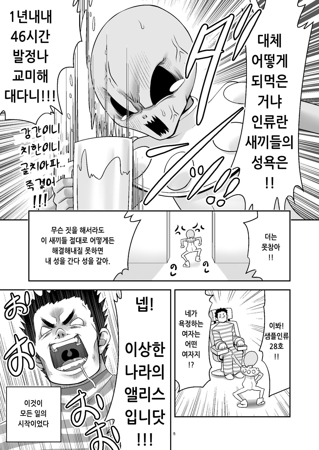 Tai Chikyuujin Seiyoku Seigyo You Jinzouningen Alice | 대지구인 성욕제어용 인조인간 앨리스 page 5 full