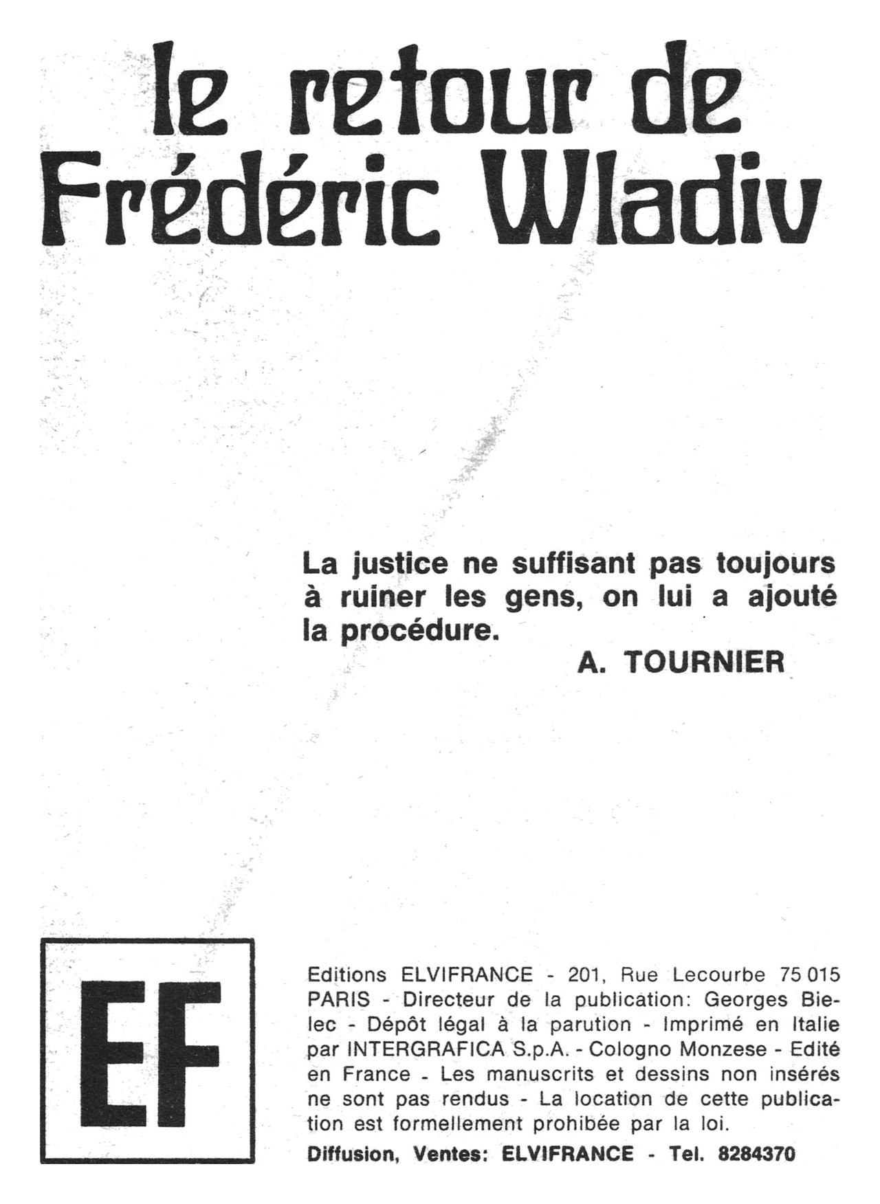 Elvifrance - Série bleue - 052 - Le retour de Frédéric Wladiv page 4 full
