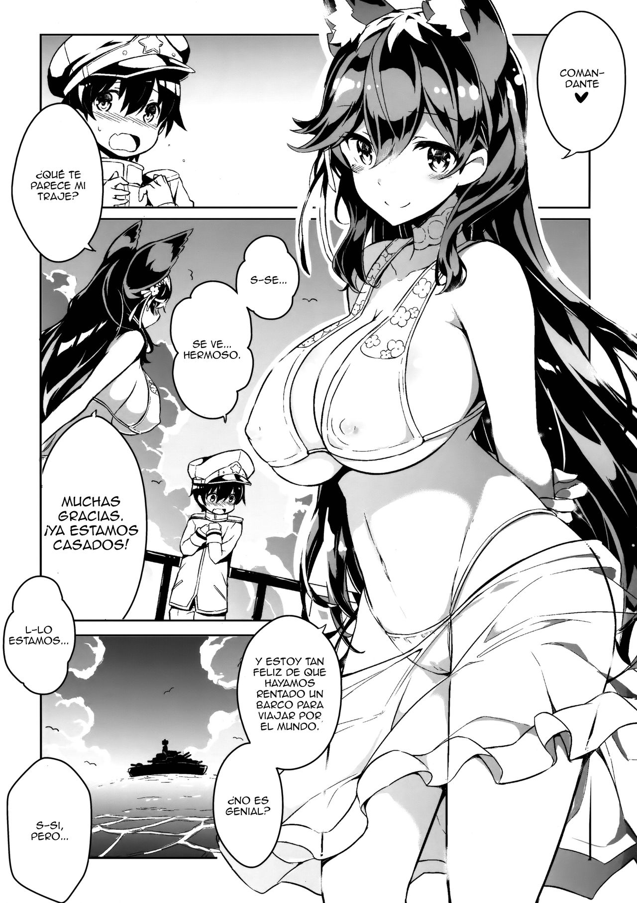 Atago-san no Munyumunyu Oppai o Meshiagare | Festejando con los enormes y blandos pechos de Atago page 2 full