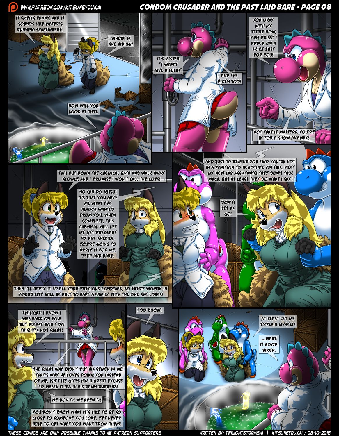 Condom Crusader and the Past Laid Bare + line art page 8 full