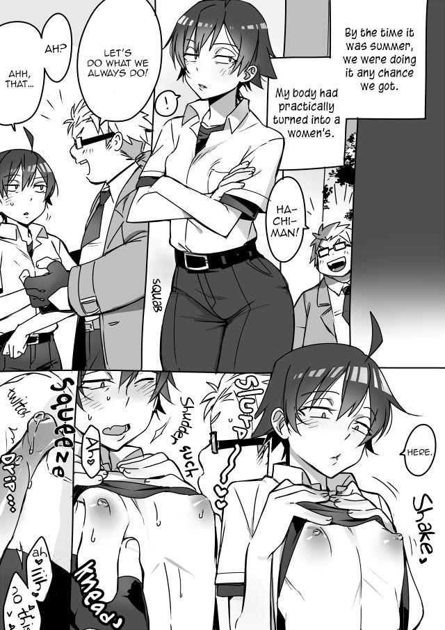 Mainichi Tanetsuke Sare te Mesu no Karada ni Natta Hachiman ga Hamerare nagara Shanyuu Suru Manga page 4 full