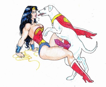 Wonder woman and Krypto cover