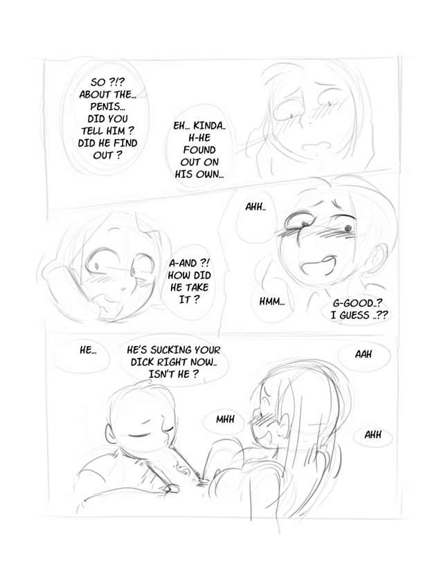 Unnamed Mascot Futa Comic + drafts page 4 full