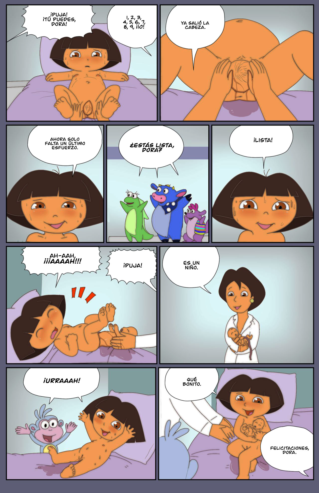 Dora have a baby | Dora dando a luz page 2 full