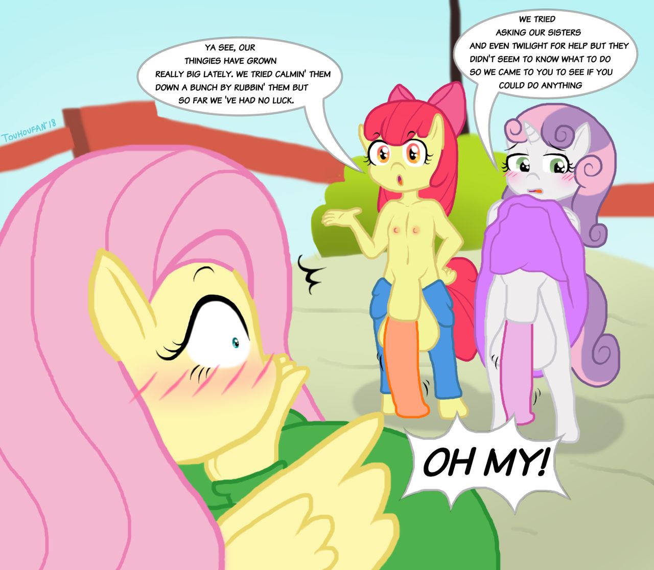 Fluttershy X Cutie Mark Crusaders page 2 full