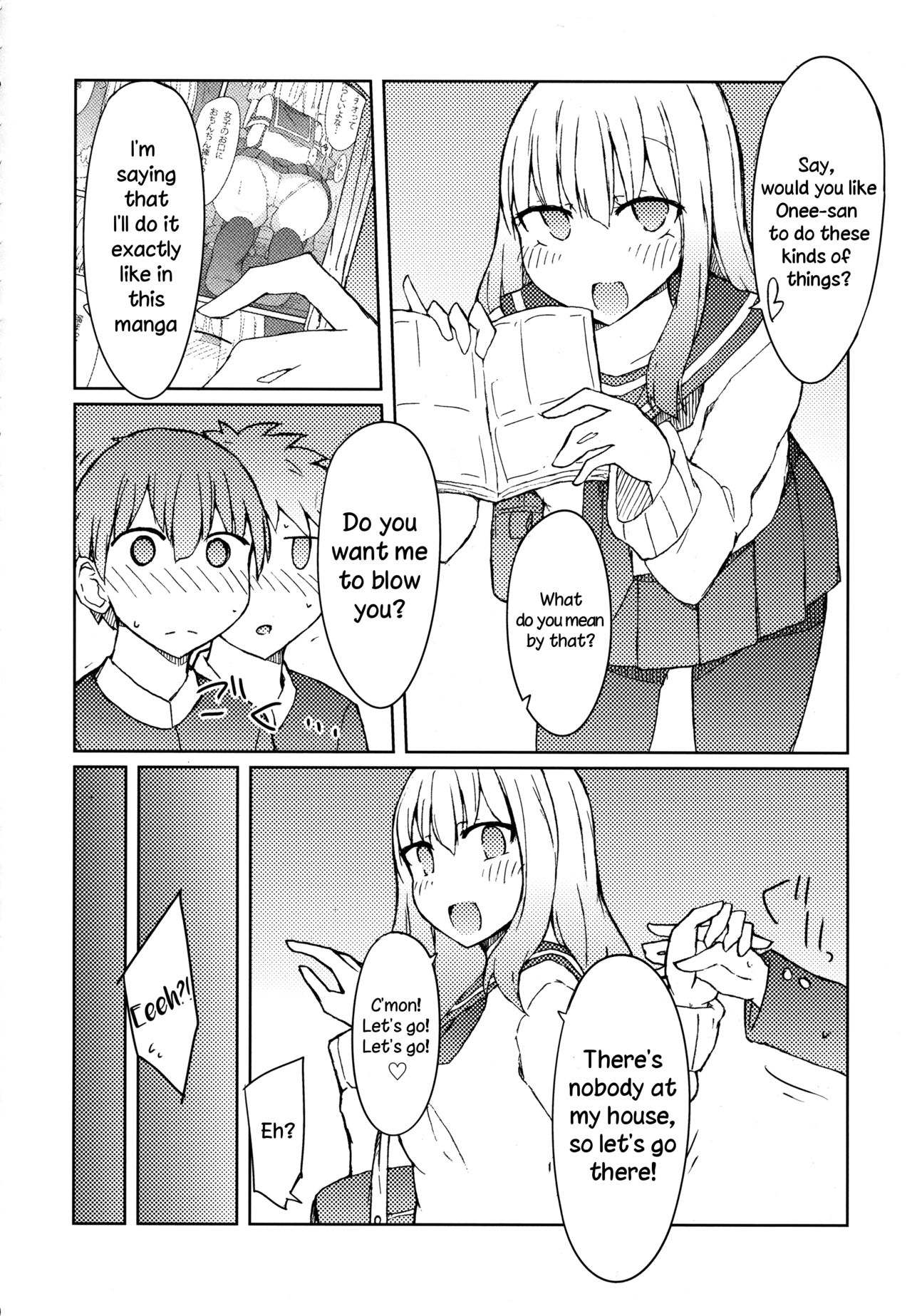 Erohon o Yondetara Kinjo no Onee-san ni Fellatio Sareta Hanashi page 5 full