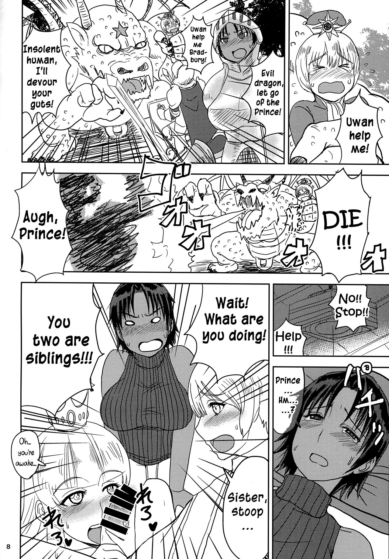 The Female Knight is brown and a 30 year old virgin, and on top of being a shotacon, she loves blonde princes. page 9 full