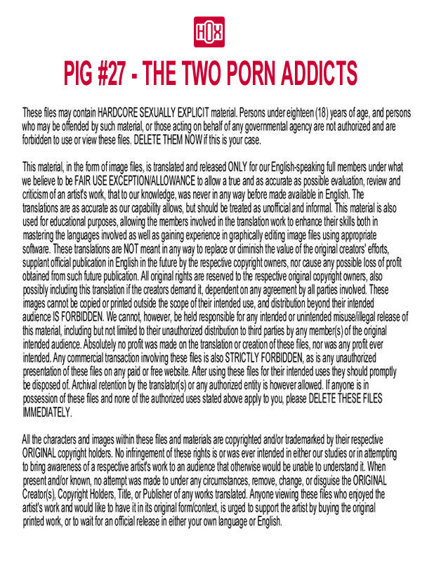 PIG #27  TWO PORN ADICTS - A JKSKINSFAN TRANSLATION page 2 full
