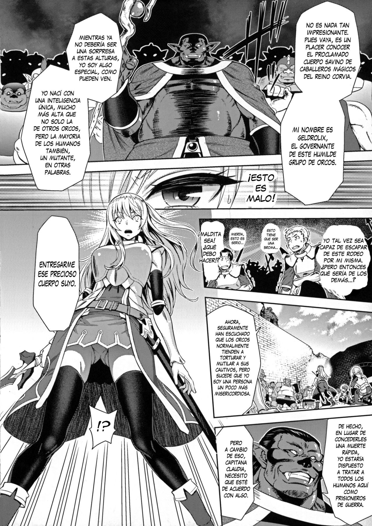 Erona -Orc no Inmon ni Okasareta Onna Kishi no Matsuro- | Erona -La Caída de una Hermosa Guerrera Maldecida con la Lasciva Marca de un Orco- Ch. 1-5 page 9 full