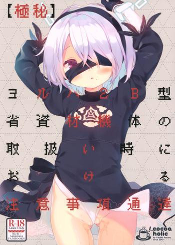 YoRHa 2B-gata Shoushizai Kitai no Toriatsukaidoki ni Okeru Chuui Jikou Tsuutasu cover