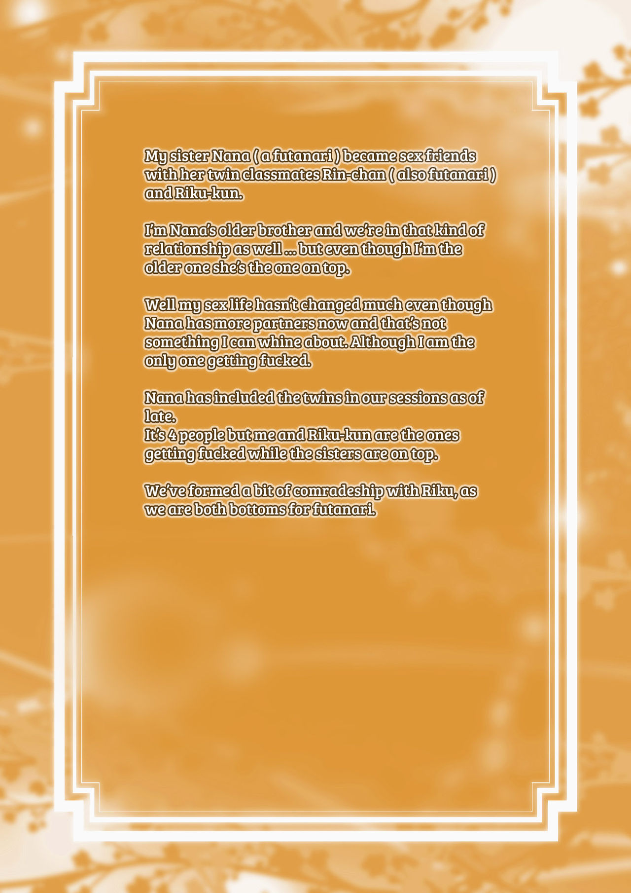 My relationship with my sister's sex friend who happens to be a guy with long bangs page 1 full