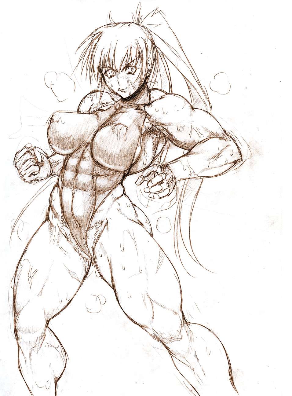 Muscle Girl Sketches page 7 full