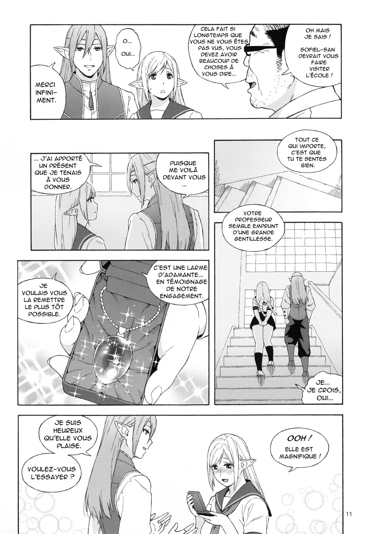 Tenkousei JK Elf 2 -Kegasareta Konyaku no Akashi- | l'étudiante elfe transferée 2 -cadeau de fiançailles- page 10 full