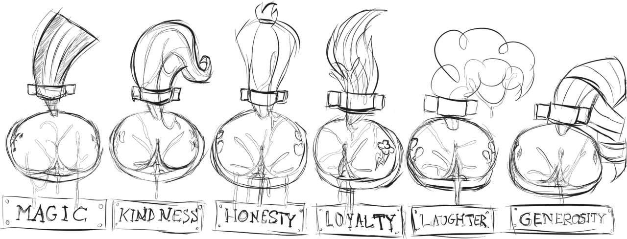 Mane Six Presenting Hindquarters 2 page 2 full