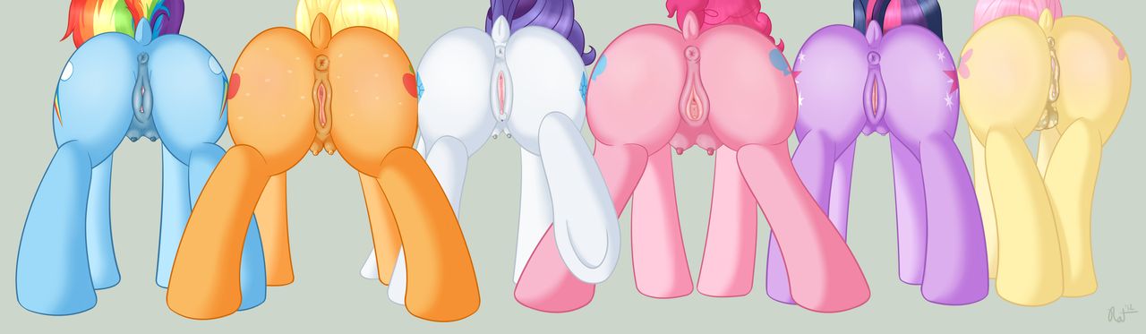 Mane Six Presenting Hindquarters 2 page 5 full