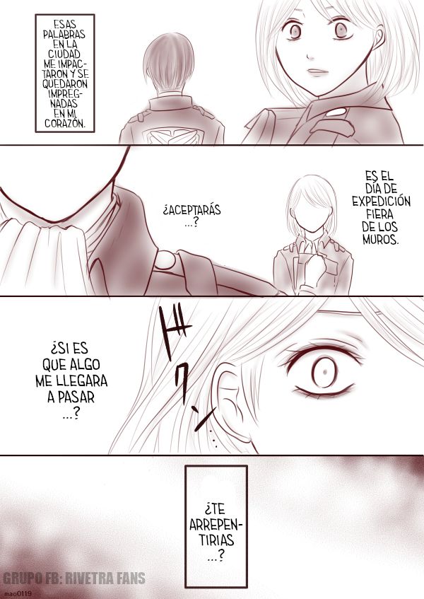 Rivetra Doujinshi Levi x Petra "UNA DECISIÓN SIN REMORDIMIENTOS" page 5 full