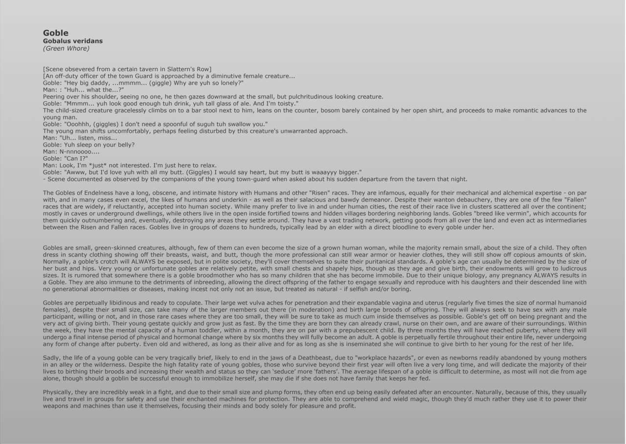 Endelness Compendium - Fallen Race: Goble page 3 full