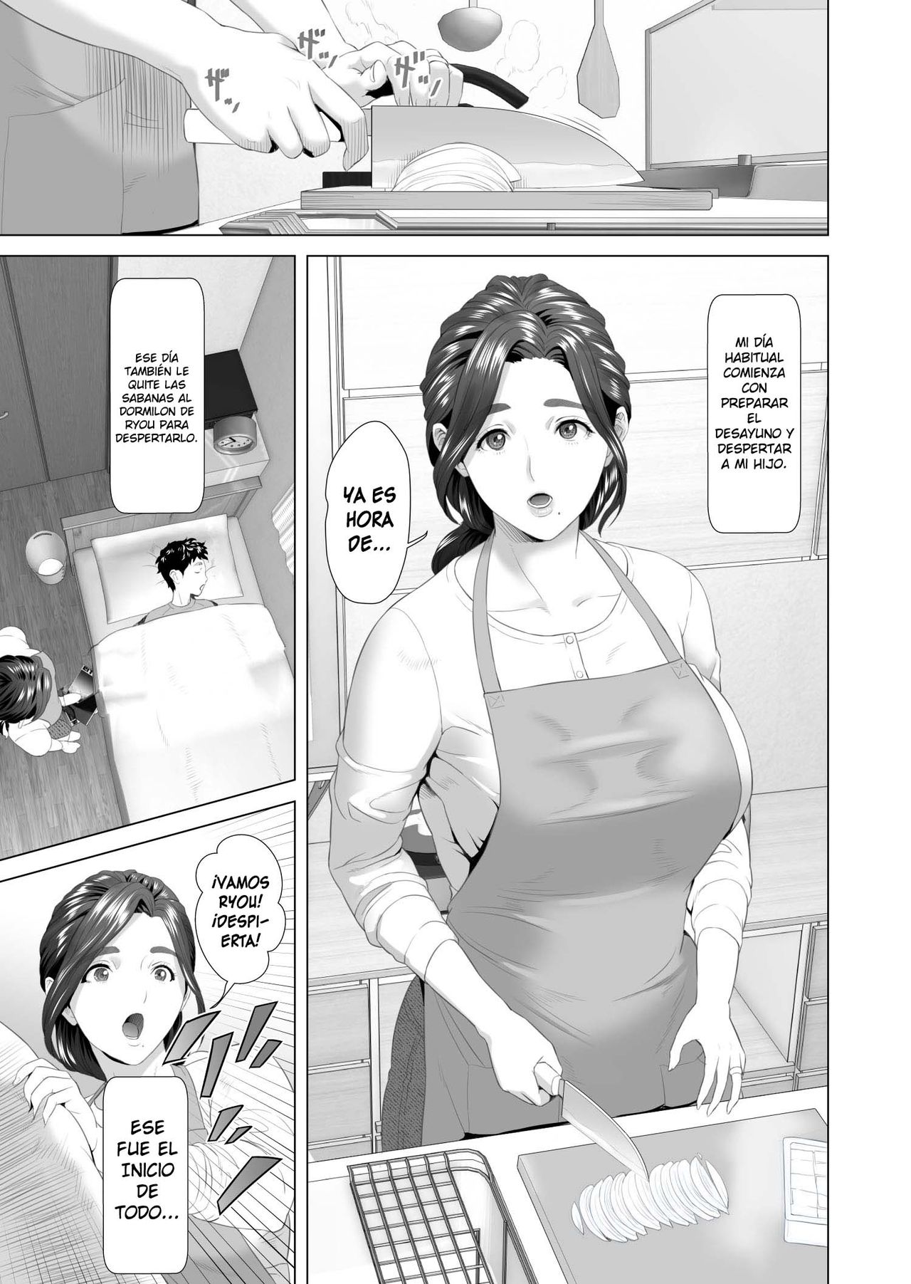 Kinjo Yuuwaku Musuko o Yobai ni Sasou Haha Hen | ¡Madre seduce a su hijo para una visita nocturna! Seducción en el vecindario page 3 full
