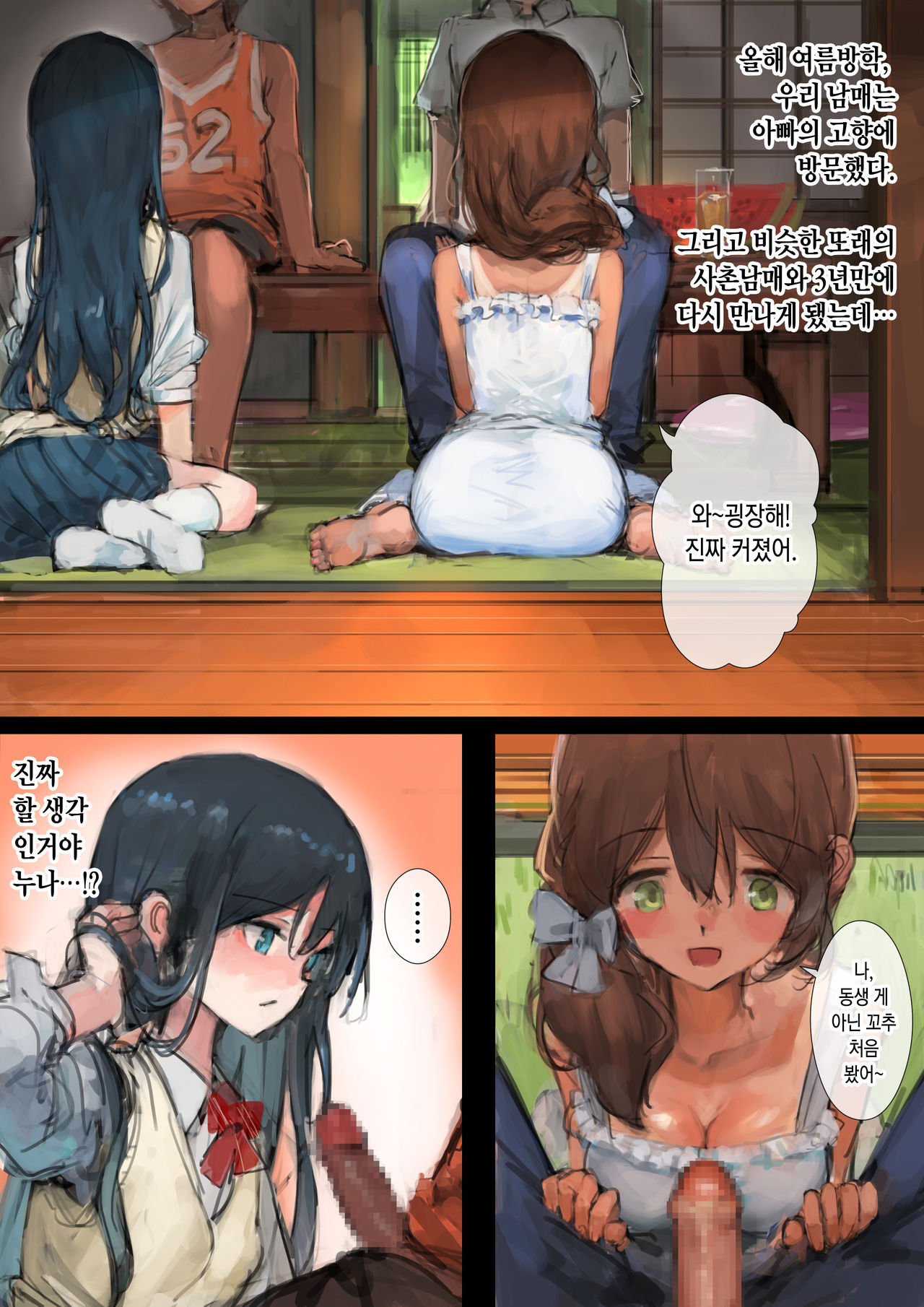 Hi ni Yakeru made ~Inaka no Itoko to Ane to Otouto~ | 살이 탈 때까지 ~시골의 사촌남매와 누나와 동생~ page 2 full