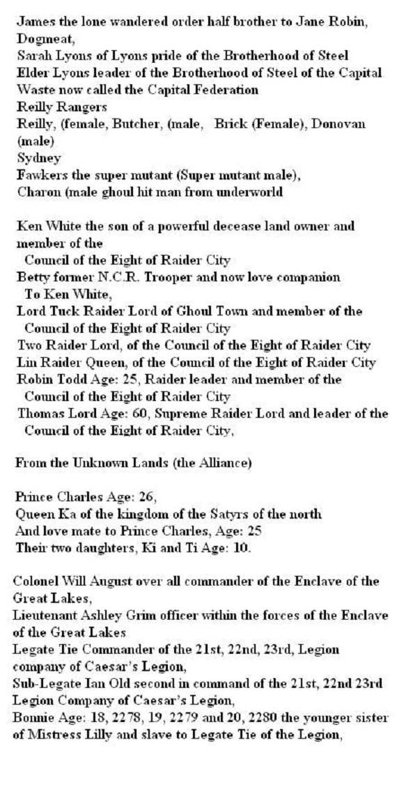 Fallout the Alliance  The Council of the Eight and the Dwellers of the Unknown Lands. page 4 full