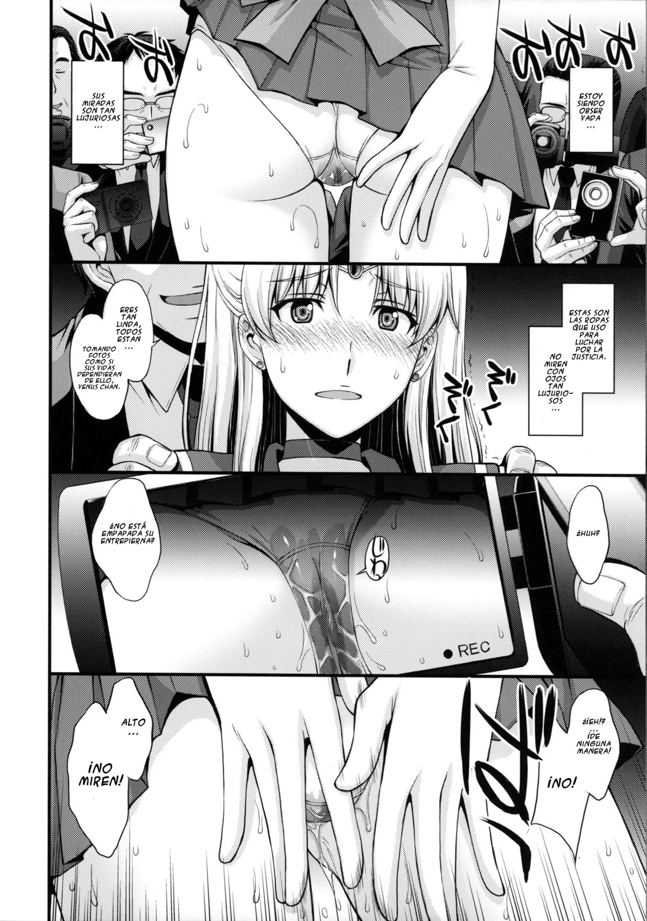 Venus ga Oji-san ni Camera Mesen de Makuwararete Mawasaremashita. | Sailor Venus perdió su himen y fue violada por un grupo de viejos frente a la cámara. page 7 full