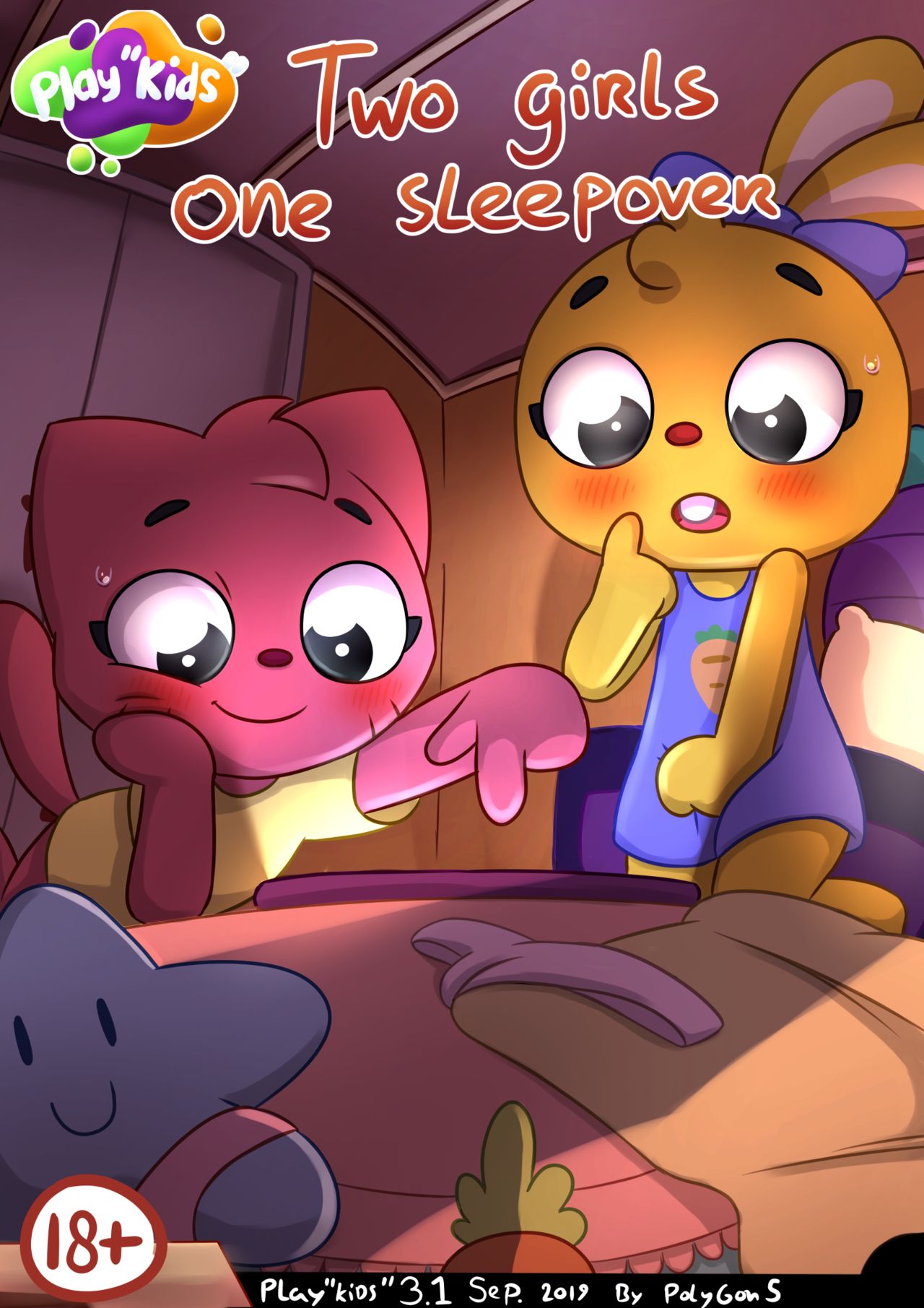 Play"kids" comic, Two girls One sleepover page 1 full