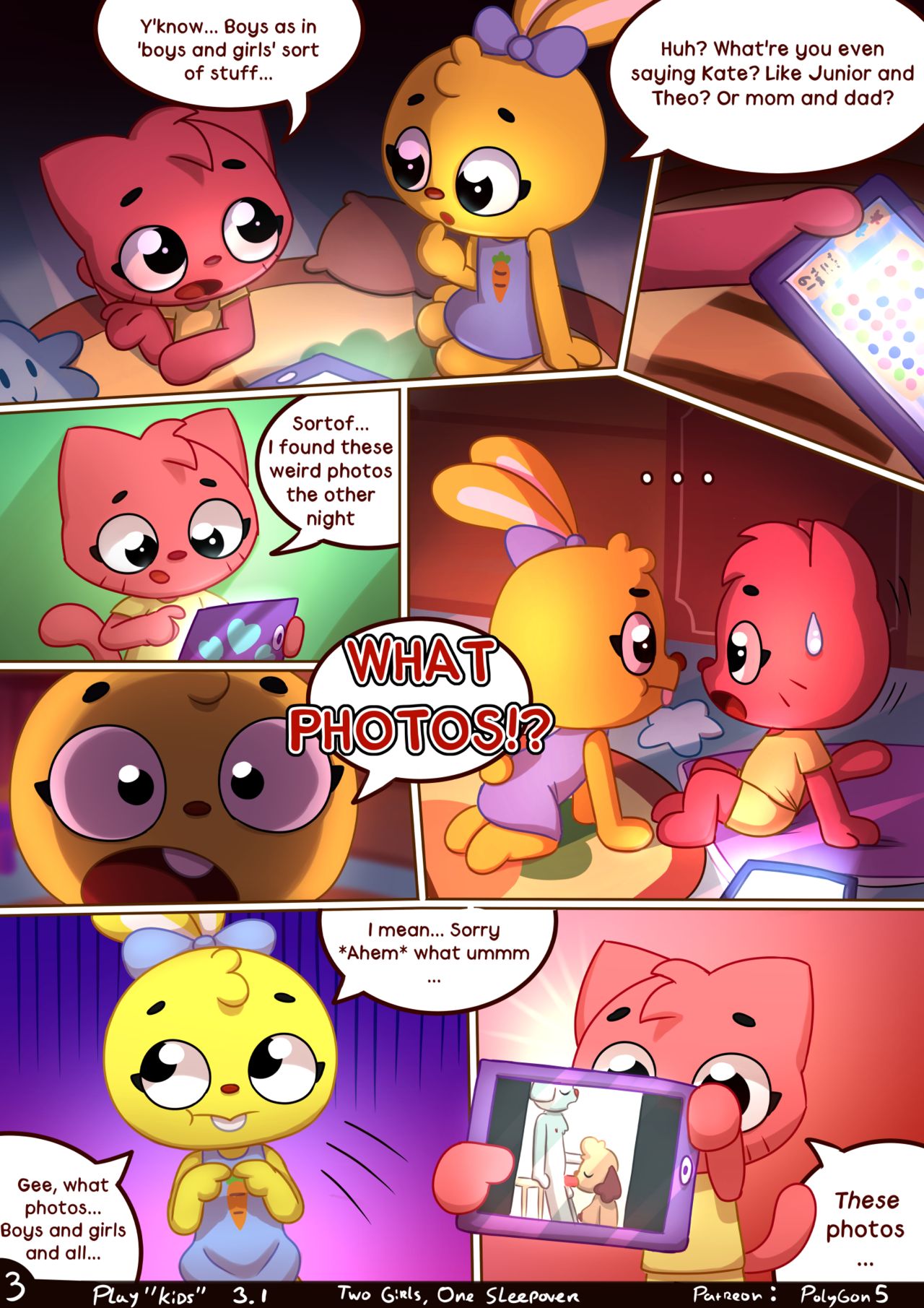 Play"kids" comic, Two girls One sleepover page 4 full