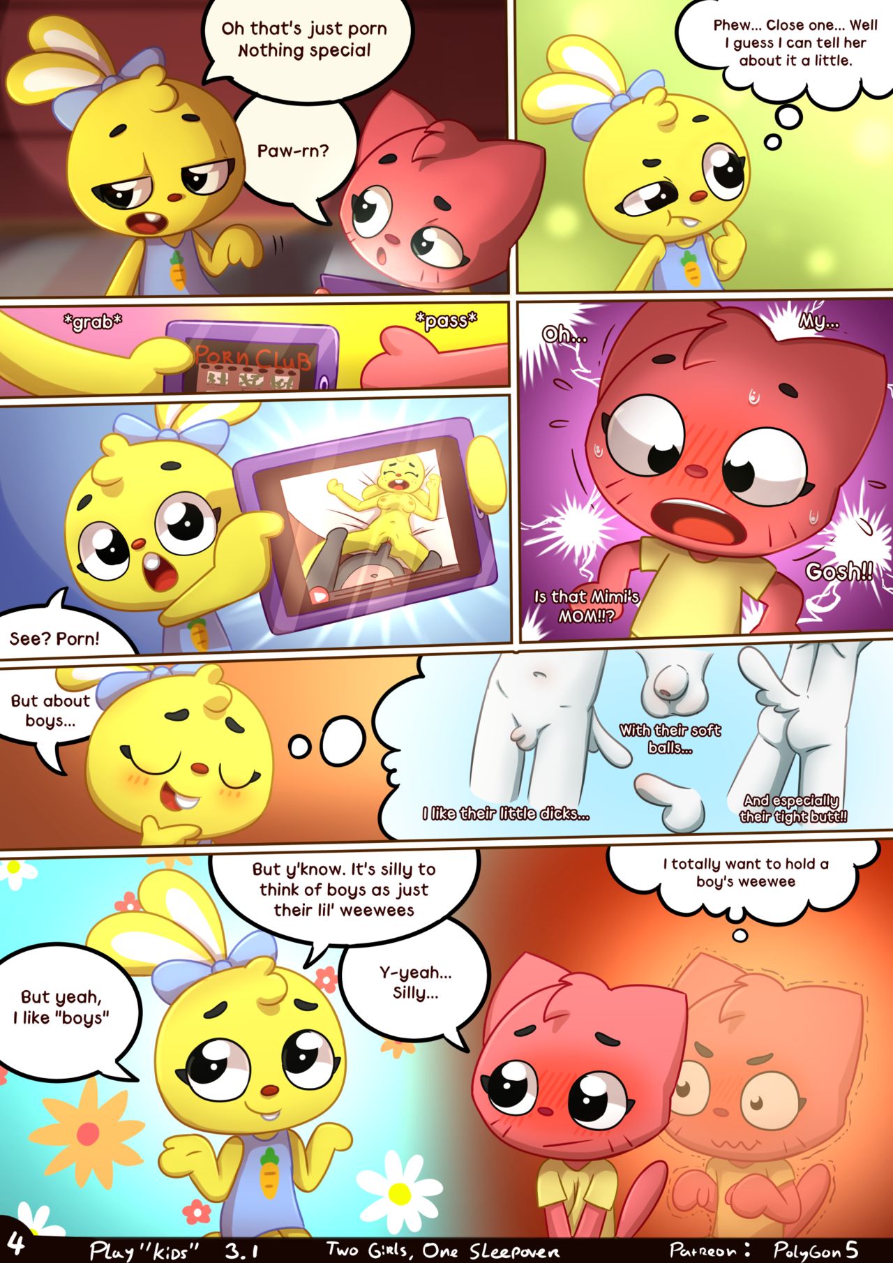 Play"kids" comic, Two girls One sleepover page 5 full