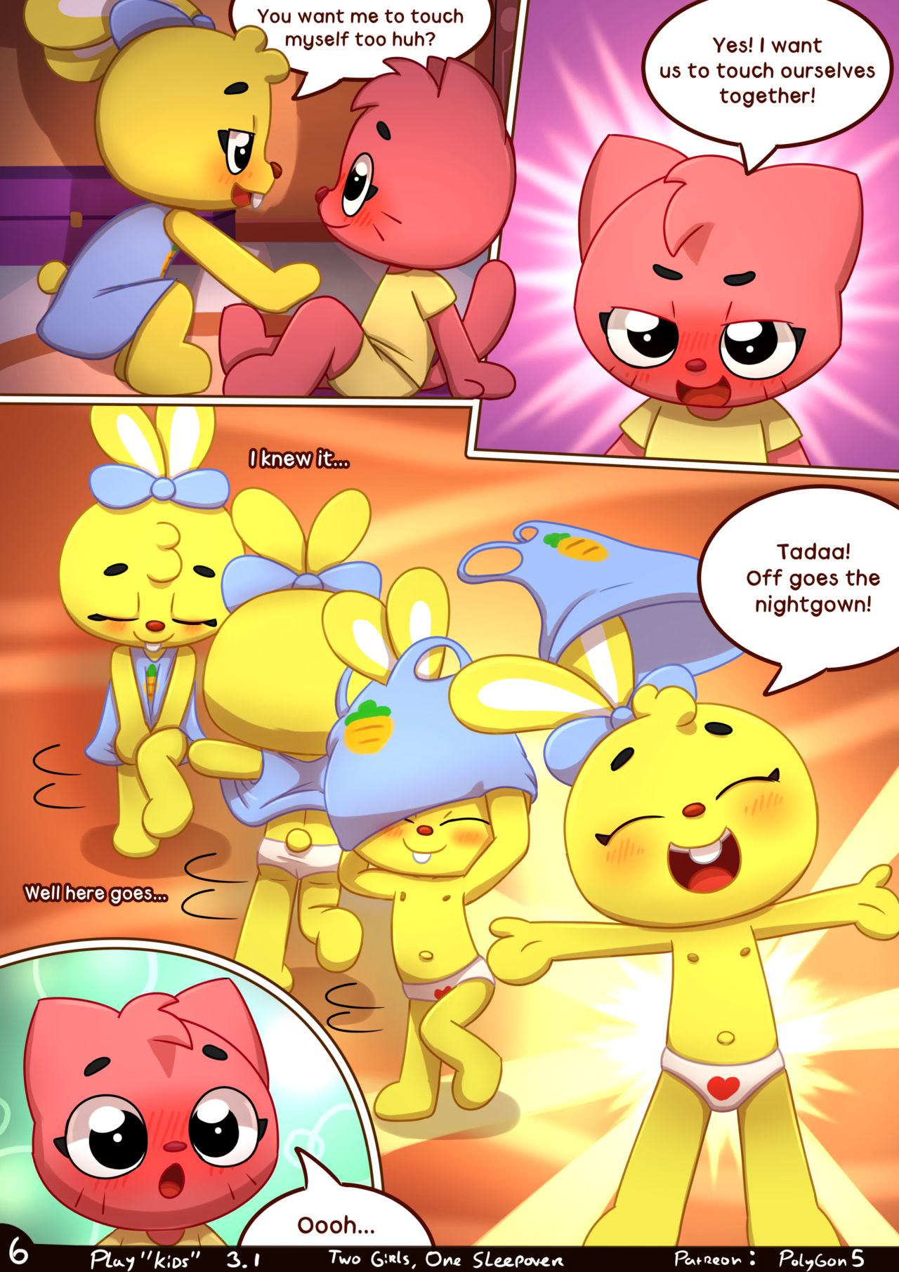 Play"kids" comic, Two girls One sleepover page 7 full