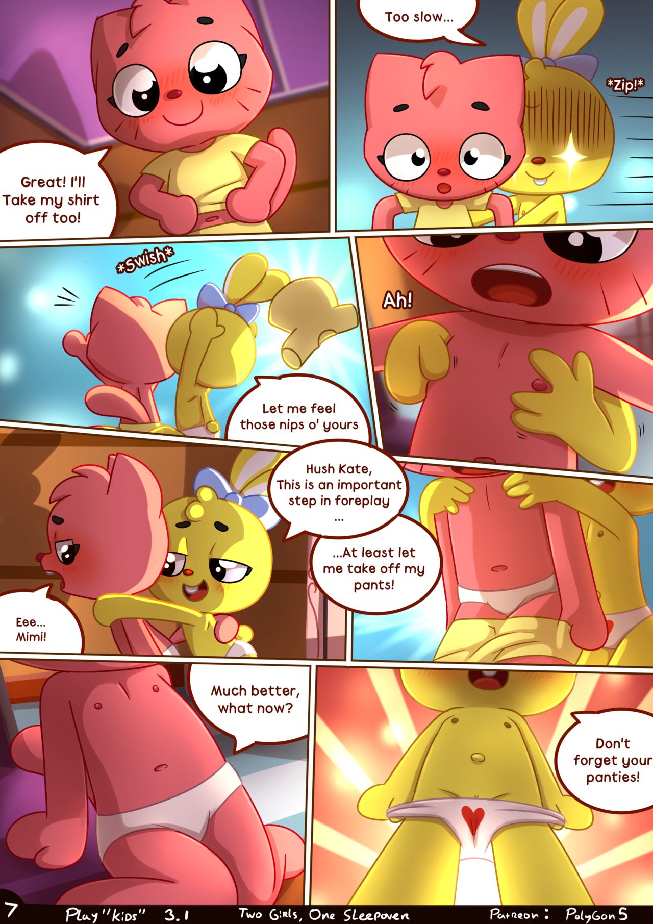Play"kids" comic, Two girls One sleepover page 8 full