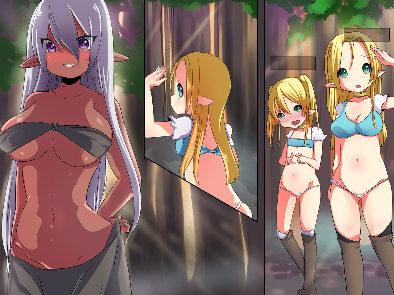 Twin Elves Caught and Fucked by Futanari Dark Elf - Futago Elf ga Futanari Dark Elf ni Tsukamatte Ikasaremakucchau!! page 2 full