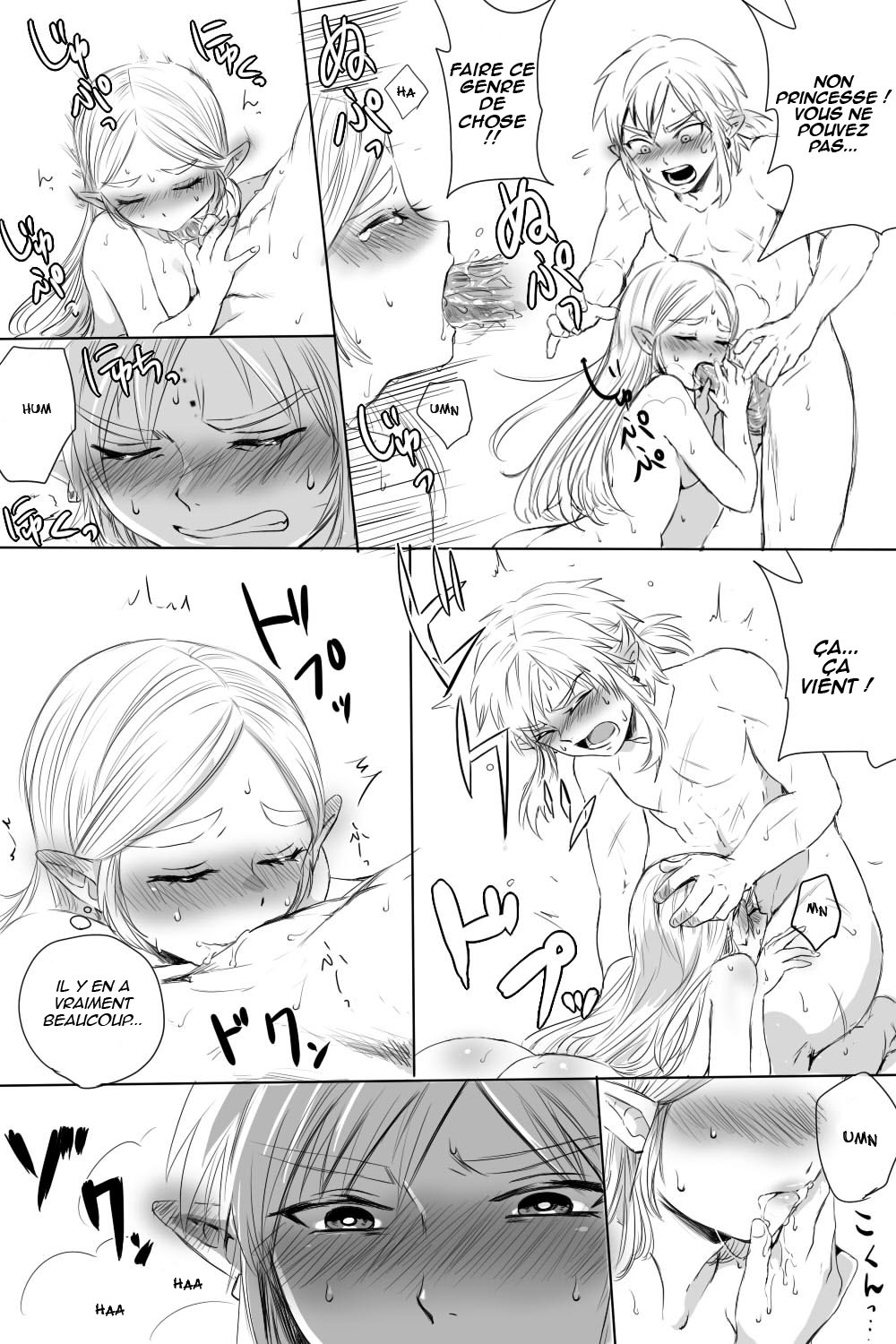 BreaWi no LinZel ga Hitasura Ichaicha Shite Sukebe na Koto Suru Manga | Un manga BotW où Link et Zelda flirt et font des choses obscènes page 8 full